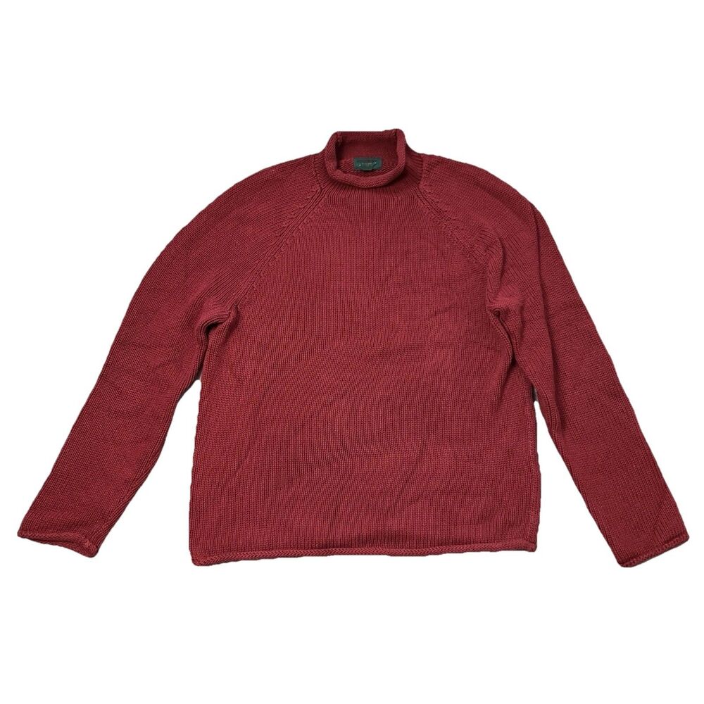J Crew Sweater Mens XS Red 1988 Rollneck Cotton Minimalist Coastal Spring BW186 - Picture 3 of 10